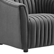 Charcoal finish performance velvet upholstery channel tufted chair by Modway additional picture 5