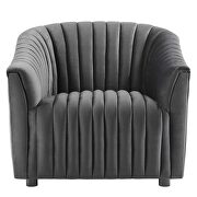 Charcoal finish performance velvet upholstery channel tufted chair by Modway additional picture 6