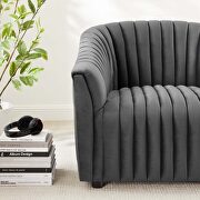 Charcoal finish performance velvet upholstery channel tufted chair by Modway additional picture 7