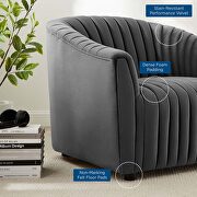 Charcoal finish performance velvet upholstery channel tufted chair by Modway additional picture 8