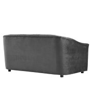 Charcoal finish performance velvet upholstery channel tufted loveseat by Modway additional picture 4