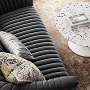 Charcoal finish performance velvet upholstery channel tufted loveseat by Modway additional picture 7