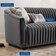 Charcoal finish performance velvet upholstery channel tufted loveseat by Modway additional picture 8