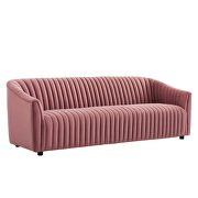 Dusty rose finish performance velvet upholstery channel tufted sofa by Modway additional picture 2