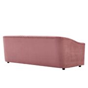 Dusty rose finish performance velvet upholstery channel tufted sofa by Modway additional picture 4