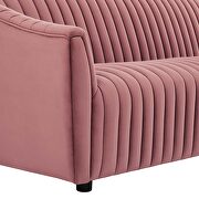 Dusty rose finish performance velvet upholstery channel tufted sofa by Modway additional picture 5
