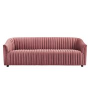 Dusty rose finish performance velvet upholstery channel tufted sofa by Modway additional picture 6