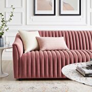 Dusty rose finish performance velvet upholstery channel tufted sofa by Modway additional picture 8