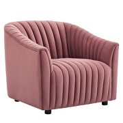 Dusty rose finish performance velvet upholstery channel tufted chair by Modway additional picture 2