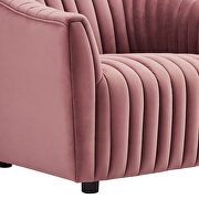 Dusty rose finish performance velvet upholstery channel tufted chair by Modway additional picture 5