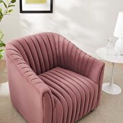 Dusty rose finish performance velvet upholstery channel tufted chair by Modway additional picture 7