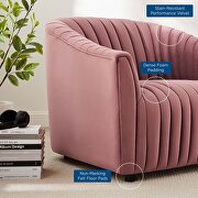 Dusty rose finish performance velvet upholstery channel tufted chair by Modway additional picture 8