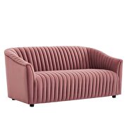 Dusty rose finish performance velvet upholstery channel tufted loveseat by Modway additional picture 2