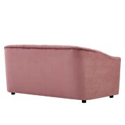 Dusty rose finish performance velvet upholstery channel tufted loveseat by Modway additional picture 4