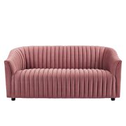 Dusty rose finish performance velvet upholstery channel tufted loveseat by Modway additional picture 6