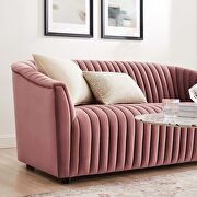 Dusty rose finish performance velvet upholstery channel tufted loveseat by Modway additional picture 7