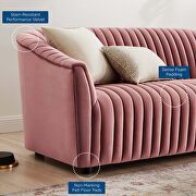Dusty rose finish performance velvet upholstery channel tufted loveseat by Modway additional picture 8