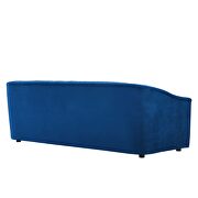 Navy finish performance velvet upholstery channel tufted sofa by Modway additional picture 4