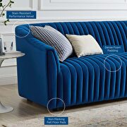 Navy finish performance velvet upholstery channel tufted sofa by Modway additional picture 8