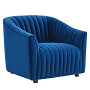 Navy finish performance velvet upholstery channel tufted chair by Modway additional picture 2