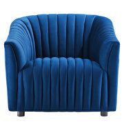 Navy finish performance velvet upholstery channel tufted chair by Modway additional picture 6