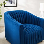 Navy finish performance velvet upholstery channel tufted chair by Modway additional picture 7