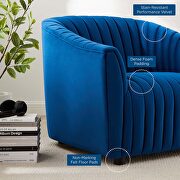 Navy finish performance velvet upholstery channel tufted chair by Modway additional picture 8