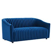 Navy finish performance velvet upholstery channel tufted loveseat by Modway additional picture 2