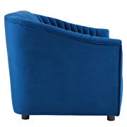 Navy finish performance velvet upholstery channel tufted loveseat by Modway additional picture 3