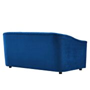 Navy finish performance velvet upholstery channel tufted loveseat by Modway additional picture 4