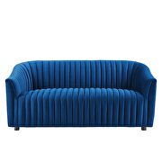 Navy finish performance velvet upholstery channel tufted loveseat by Modway additional picture 6