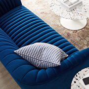 Navy finish performance velvet upholstery channel tufted loveseat by Modway additional picture 7