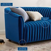Navy finish performance velvet upholstery channel tufted loveseat by Modway additional picture 8