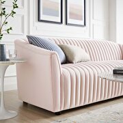 Pink finish performance velvet upholstery channel tufted sofa by Modway additional picture 7