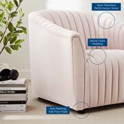 Pink finish performance velvet upholstery channel tufted chair by Modway additional picture 8