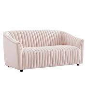 Pink finish performance velvet upholstery channel tufted loveseat by Modway additional picture 2