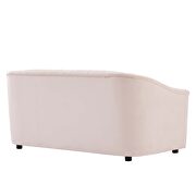 Pink finish performance velvet upholstery channel tufted loveseat by Modway additional picture 4