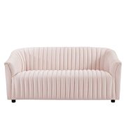Pink finish performance velvet upholstery channel tufted loveseat by Modway additional picture 6