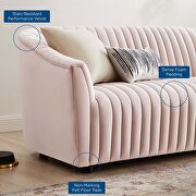 Pink finish performance velvet upholstery channel tufted loveseat by Modway additional picture 8