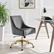 Gray finish performance velvet swivel office chair by Modway additional picture 6