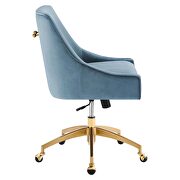 Light blue finish performance velvet swivel office chair by Modway additional picture 2