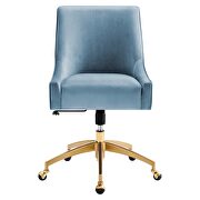 Light blue finish performance velvet swivel office chair by Modway additional picture 3