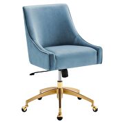 Light blue finish performance velvet swivel office chair by Modway additional picture 4