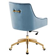 Light blue finish performance velvet swivel office chair by Modway additional picture 5