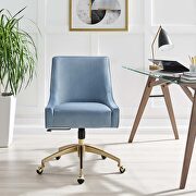 Light blue finish performance velvet swivel office chair by Modway additional picture 6