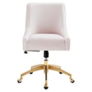 Pink finish performance velvet swivel office chair by Modway additional picture 2