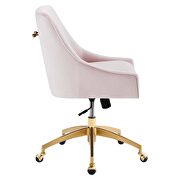 Pink finish performance velvet swivel office chair by Modway additional picture 3
