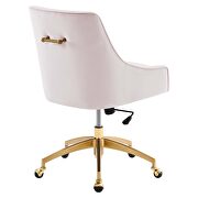 Pink finish performance velvet swivel office chair by Modway additional picture 4