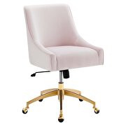 Pink finish performance velvet swivel office chair by Modway additional picture 5