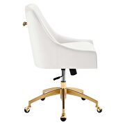 White finish performance velvet swivel office chair by Modway additional picture 2